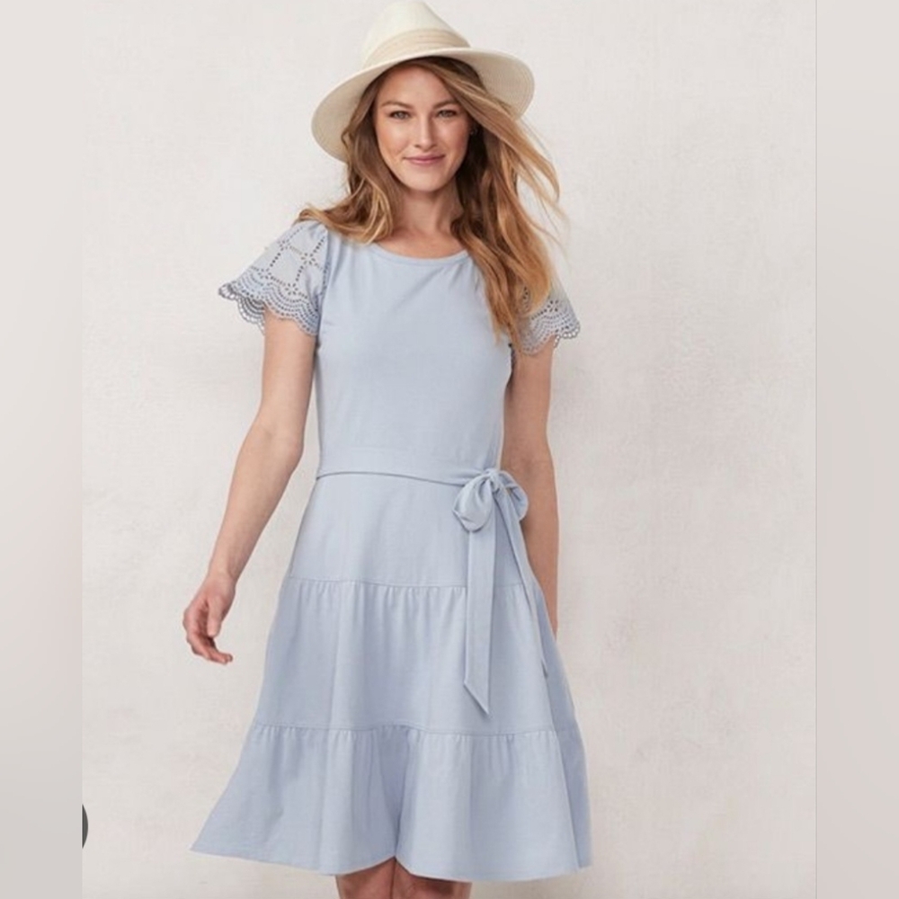 NWT LC Lauren Conrad Eyelet Fit & Flare Dress